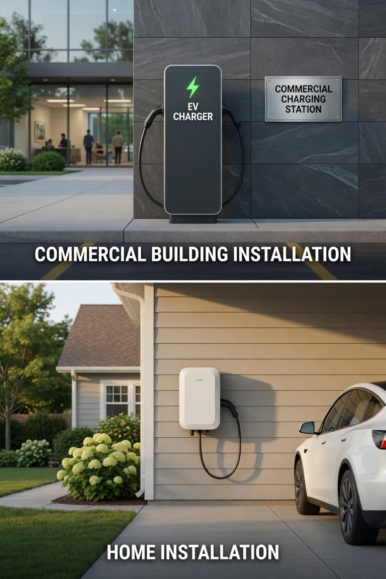 Commercial building and home EV charger installation by PPM Electrical